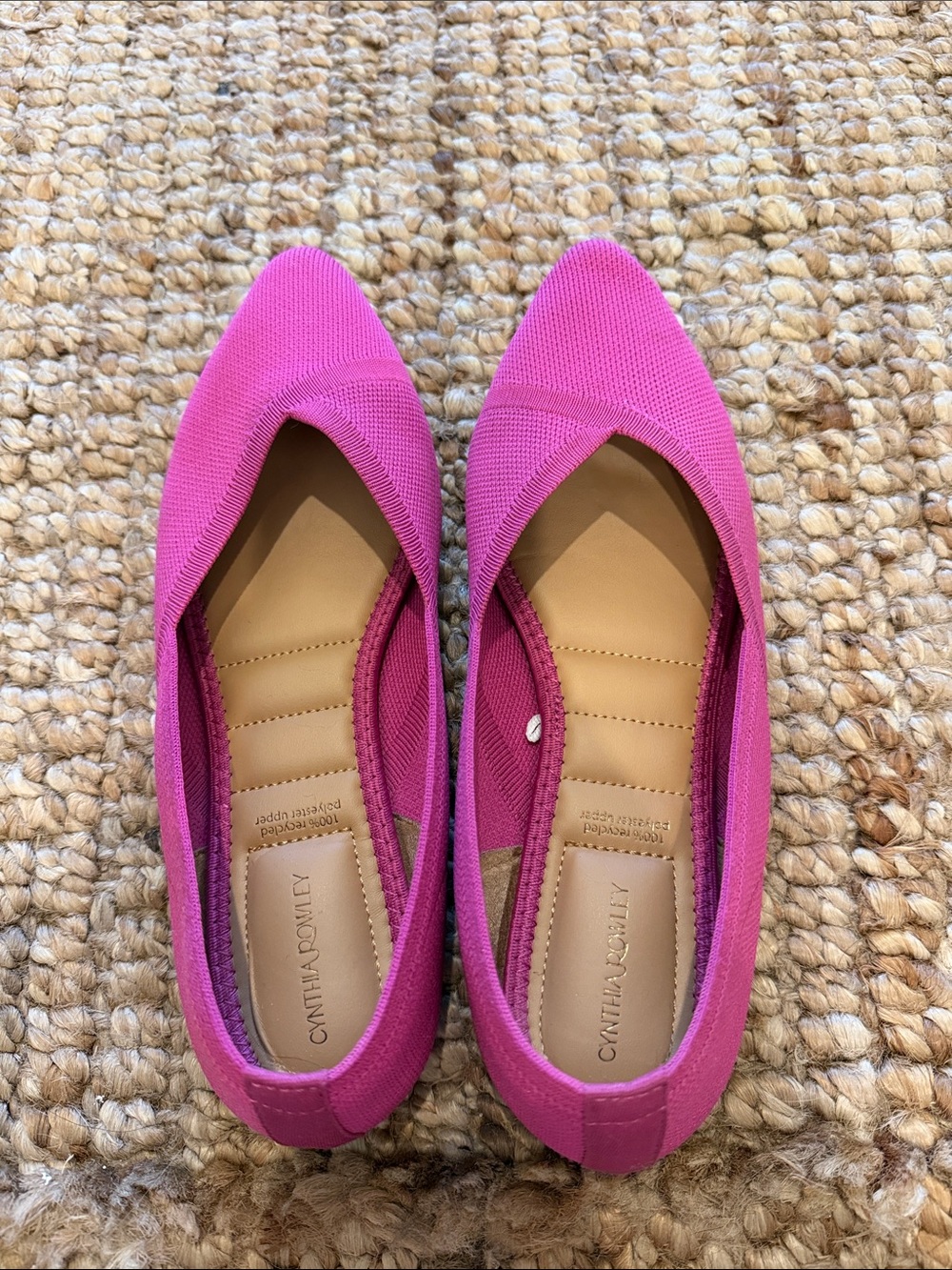 Cynthia Rowley Fuchsia Knit Pointed-Toe Flats